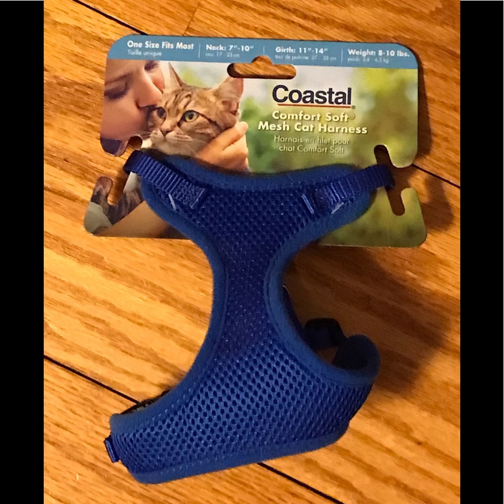 New Coastal Soft Mesh Cat Harness One Size Fits Most Royal Blue